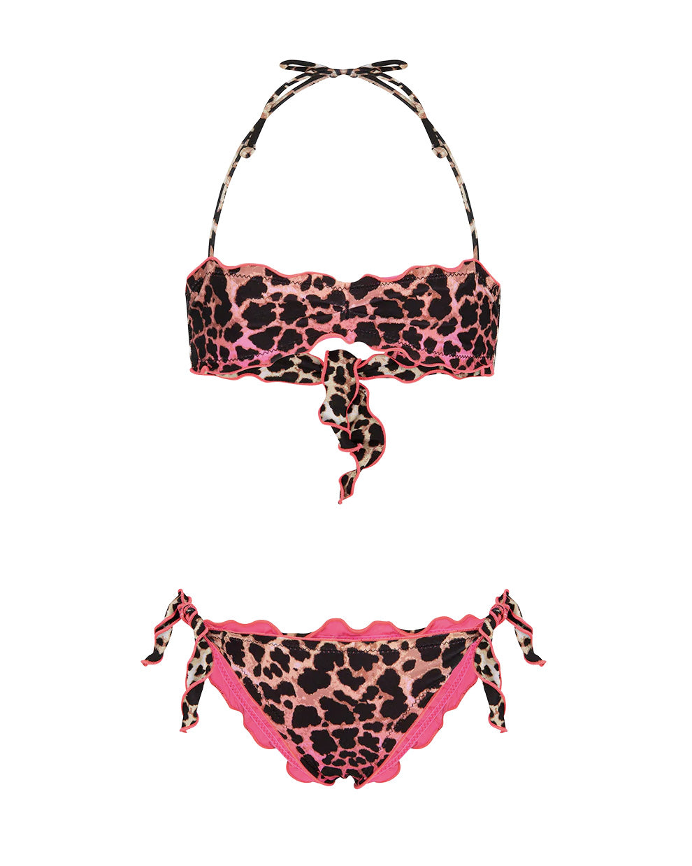 F**K Kids Costume Fantasia Leopardato Rosa per Bambine