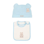 Moschino Kids Cappello con Bavetta Celeste con Toy  per Neonati