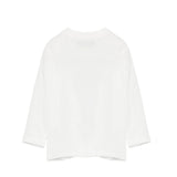 Moschino Kids Maglia Panna a Maniche Lunghe con Stampa Teddy Bear e Logo per Neonati