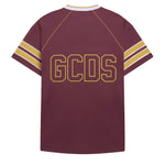 Gcds Kids Maxi T-Shirt Ruggine e Giallo con Logo per Bambini