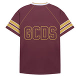 Gcds Kids Maxi T-Shirt Ruggine e Giallo con Logo per Bambini