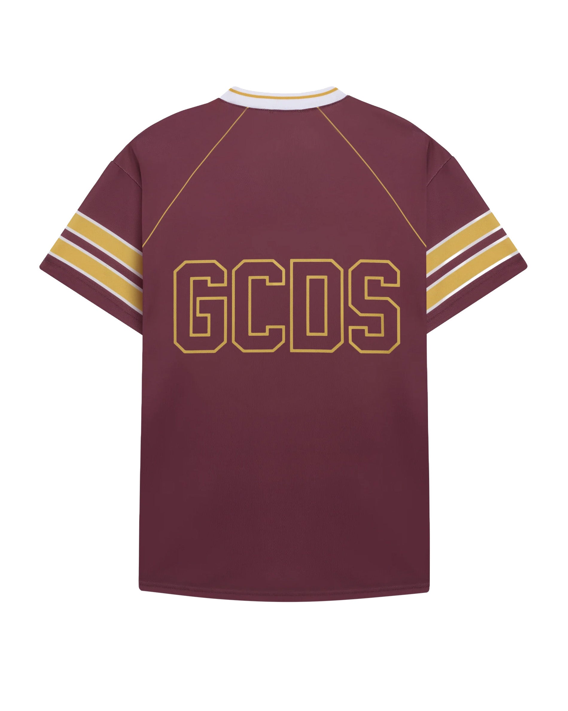 Gcds Kids Maxi T-Shirt Ruggine e Giallo con Logo per Bambini