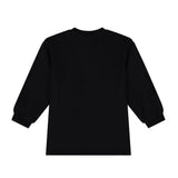 Moschino Kids Abito Lunghe Maniche Nero con Stampa per Neonate (retro)