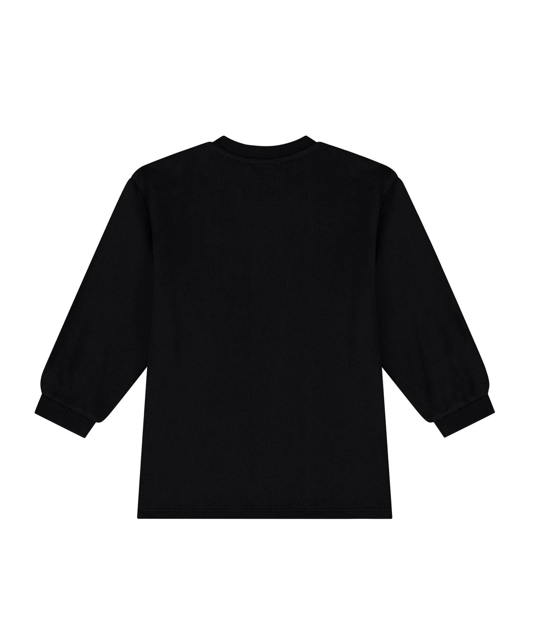 Moschino Kids Abito Lunghe Maniche Nero con Stampa per Neonate (retro)