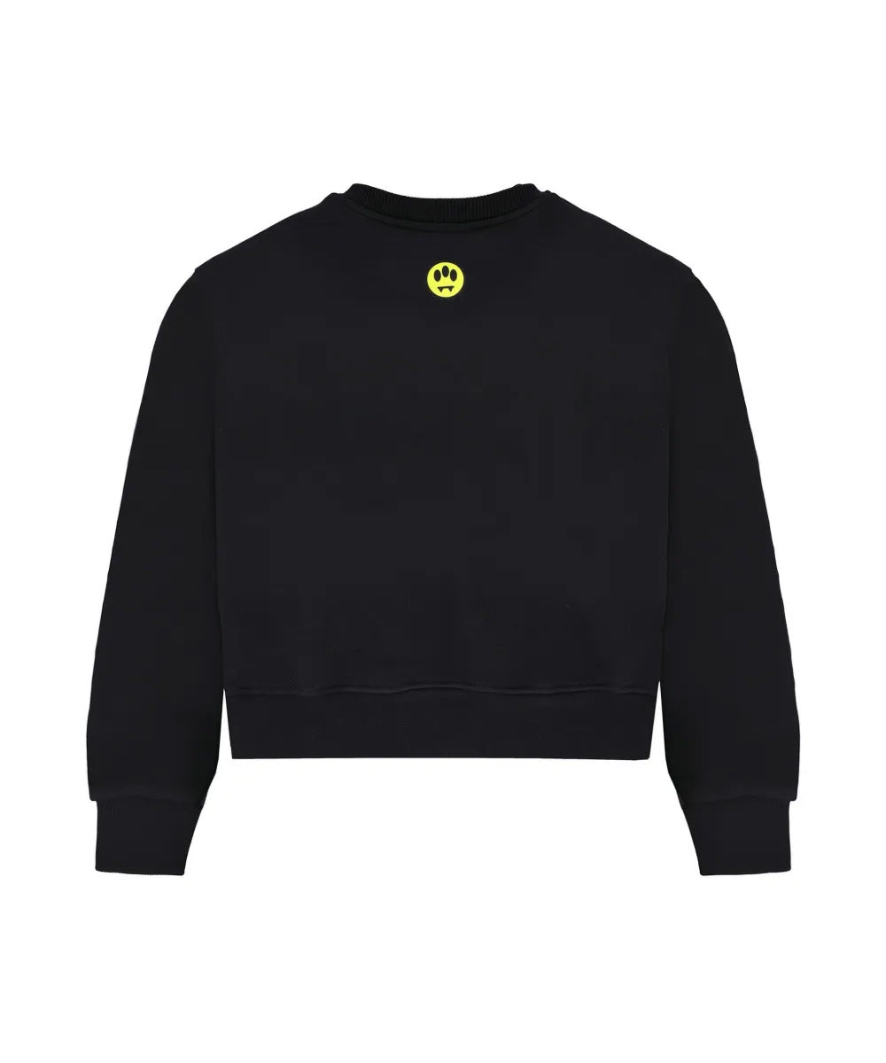 Barrow Kids Felpa Nero con Stampa Teddy Multicolor per Bambine