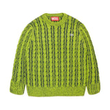 Diesel Kids Maglione Intrecciato Verde per Bambini