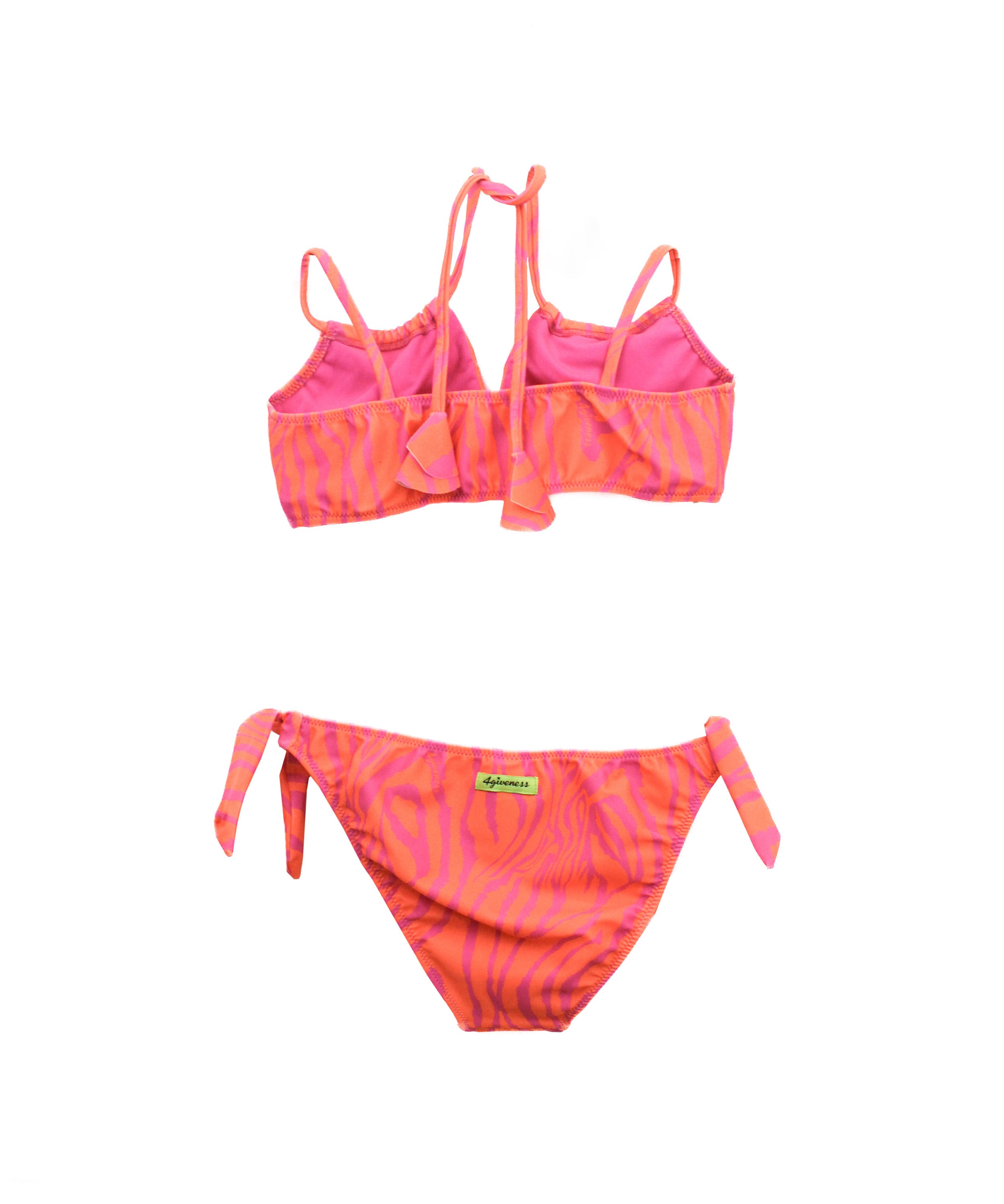 4GIVENESS Costume Bikini a Fascia Fantasia Zebrato per Bambine (retro)