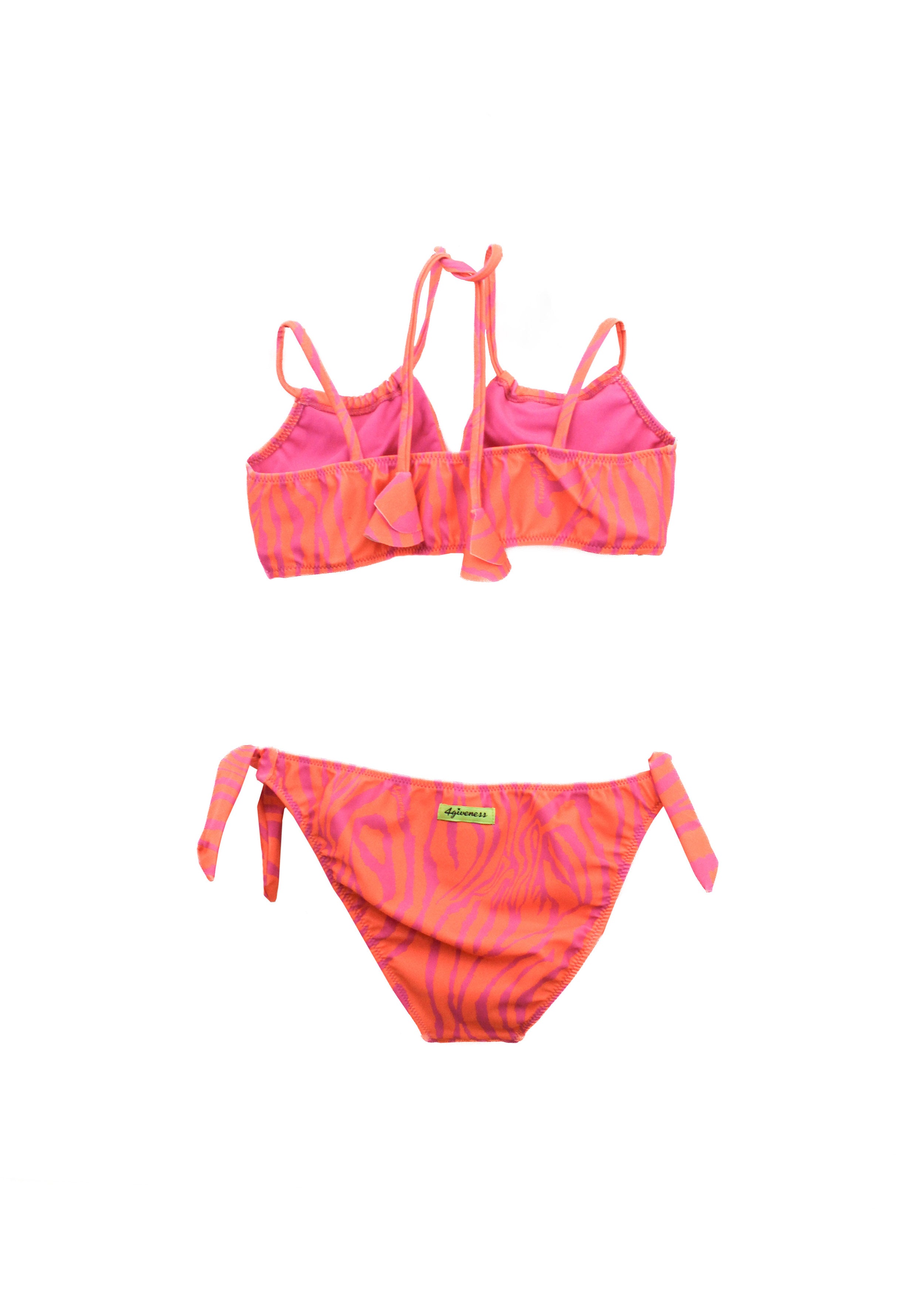 4GIVENESS Costume Bikini a Fascia Fantasia Zebrato per Bambine (retro)