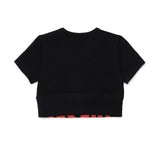 Diesel Kids T-shirt Nera con Stampa Logo a Contrasto per Bambine