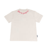 Palm Angels Kids T-Shirt Rosa con Logo Fucsia per Bambine