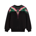 Marcelo Burlon County of Milan Kids Felpa Nera Girocollo con Motivo Aquila per Bambine