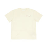 Palm Angels Kids T-Shirt Beige con Logo Fucsia per Bambina