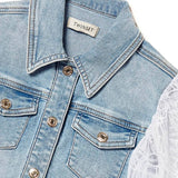 Twinset Kids Giubbino Jeans con Ricamo per Bambine