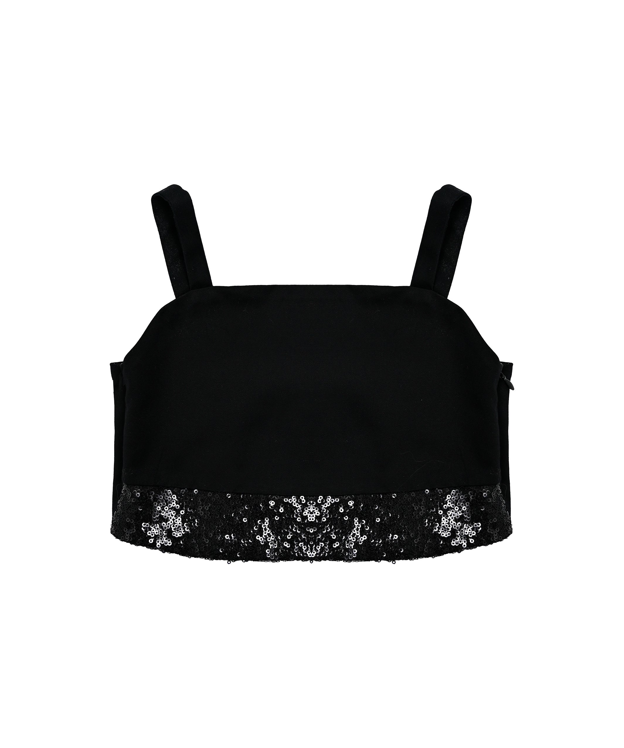 Vicolo Kids Top Nero con Applicazione Strass per Bambine