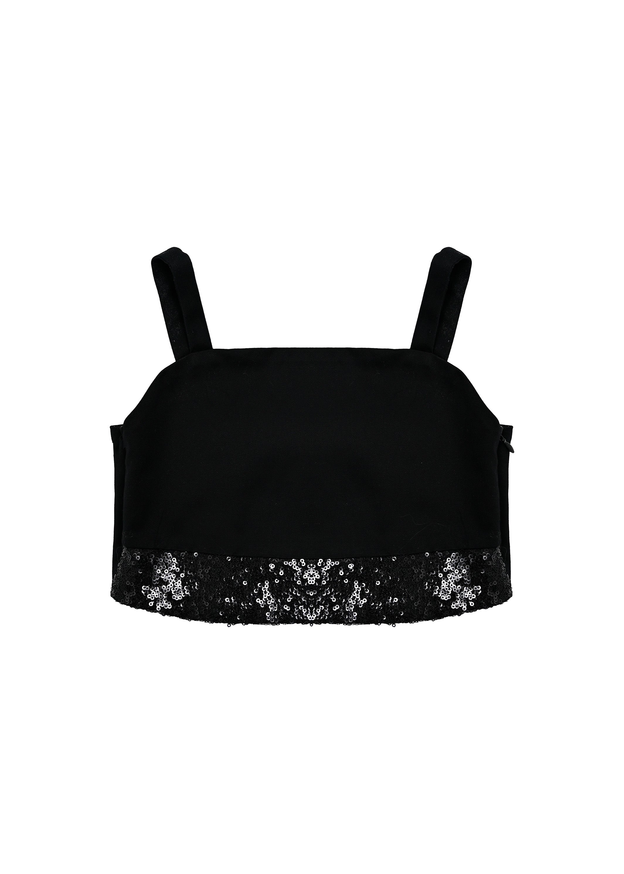 Vicolo Kids Top Nero con Applicazione Strass per Bambine
