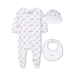 Boss Kids Tutina con Cappellino e Bavetta Bianco con Fox per Neonati