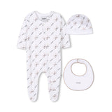 Boss Kids Tutina con Cappellino e Bavetta Bianco con Fox per Neonati