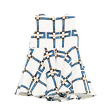 Elisabetta Franchi La Mia Bambina Abito Avorio con Motivo Catene Blu per Neonate