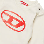 Diesel Kids Felpa Panna con Oval D per Neonati (dettaglio)
