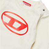 Diesel Kids Felpa Panna con Oval D per Neonati (dettaglio)