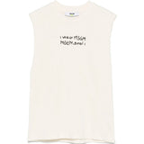 MSGM Kids Canotta Crema con Stampa per Bambini fronte