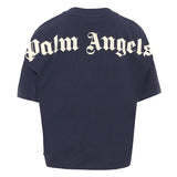Palm Angels Kids T-Shirt Blu Navy con Logo per Bambini