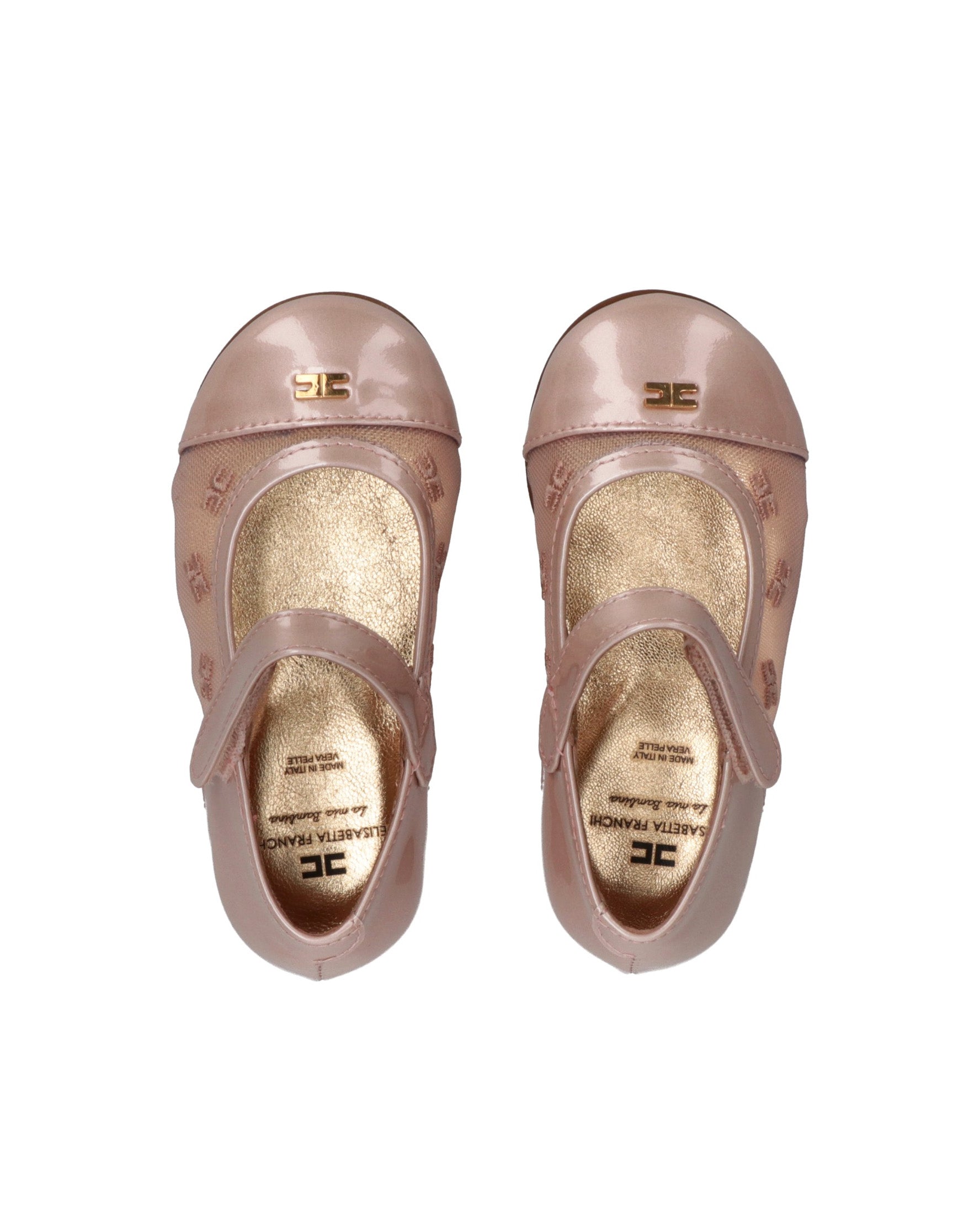 Elisabetta Franchi La Mia Bambina Ballerina Rosa con Ricamo Logo per Neonate