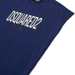 Dsquared2 Kids T-Shirt Smanicata Blu con Logo per Bambini