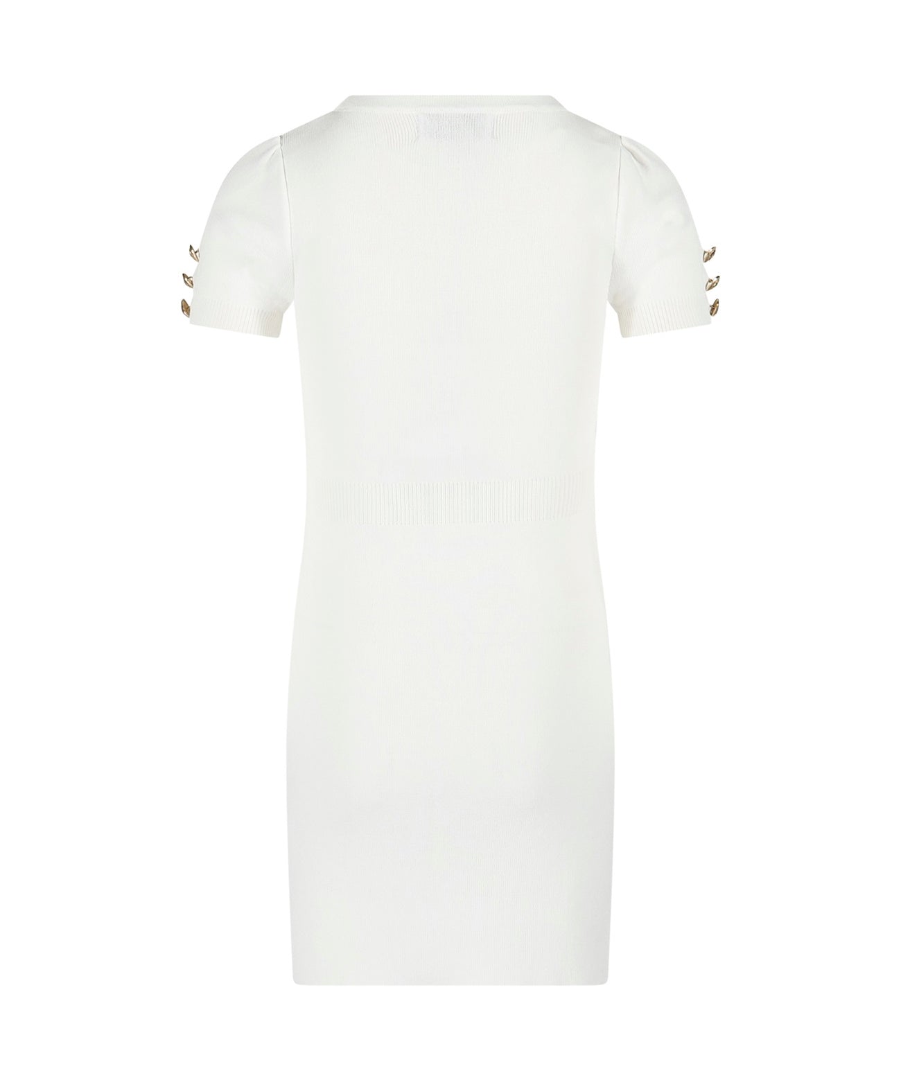 Odi Et Amo Abito Bianco a Costine per Bambine