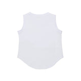 N21 Kids Canotta Bianca con Dettagli Logo e Strass per Bambine