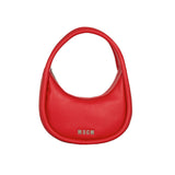 MSGM Kids Borsa a Spalla Rossa con Tracolla e Logo per Bambine