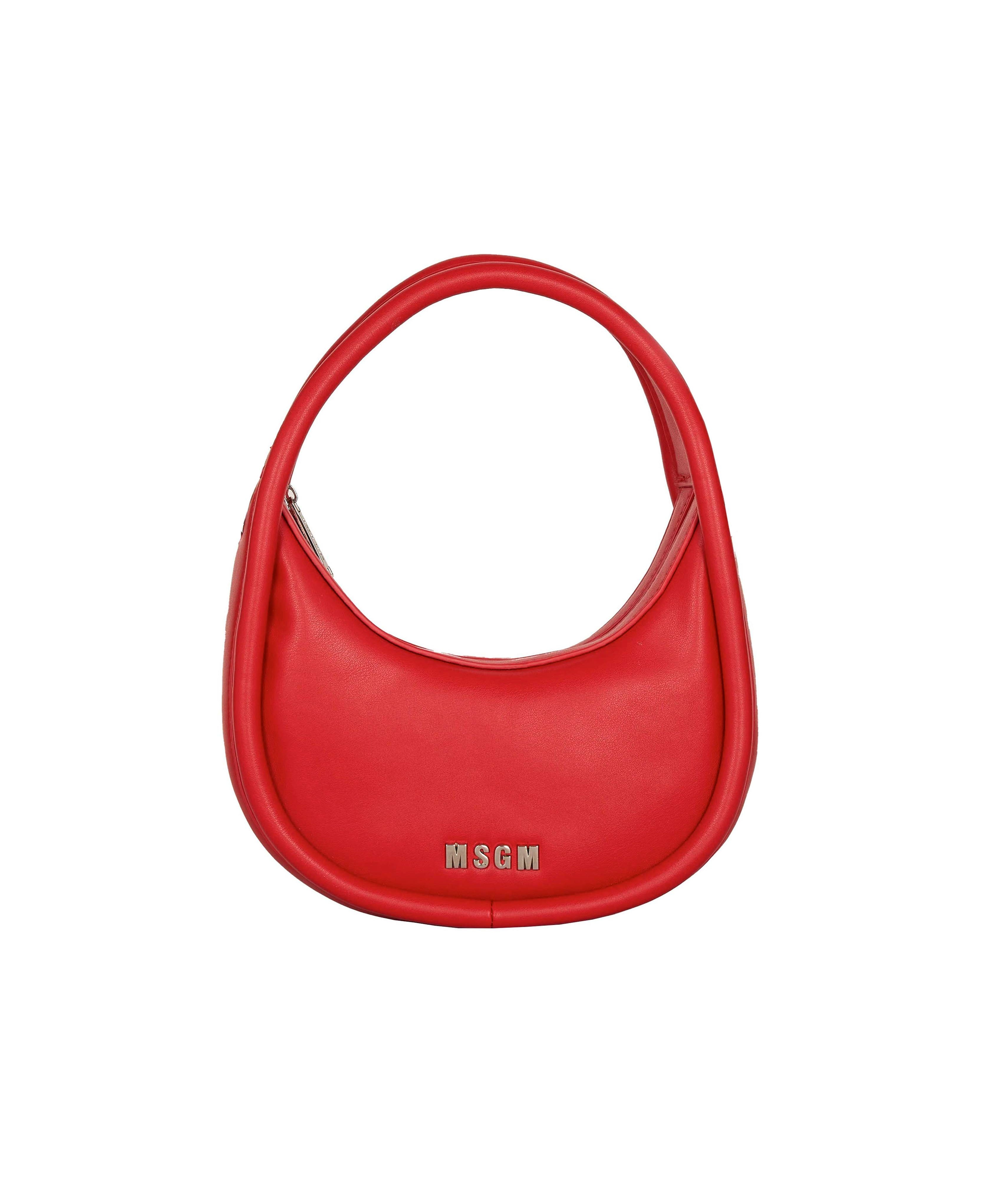 MSGM Kids Borsa a Spalla Rossa con Tracolla e Logo per Bambine