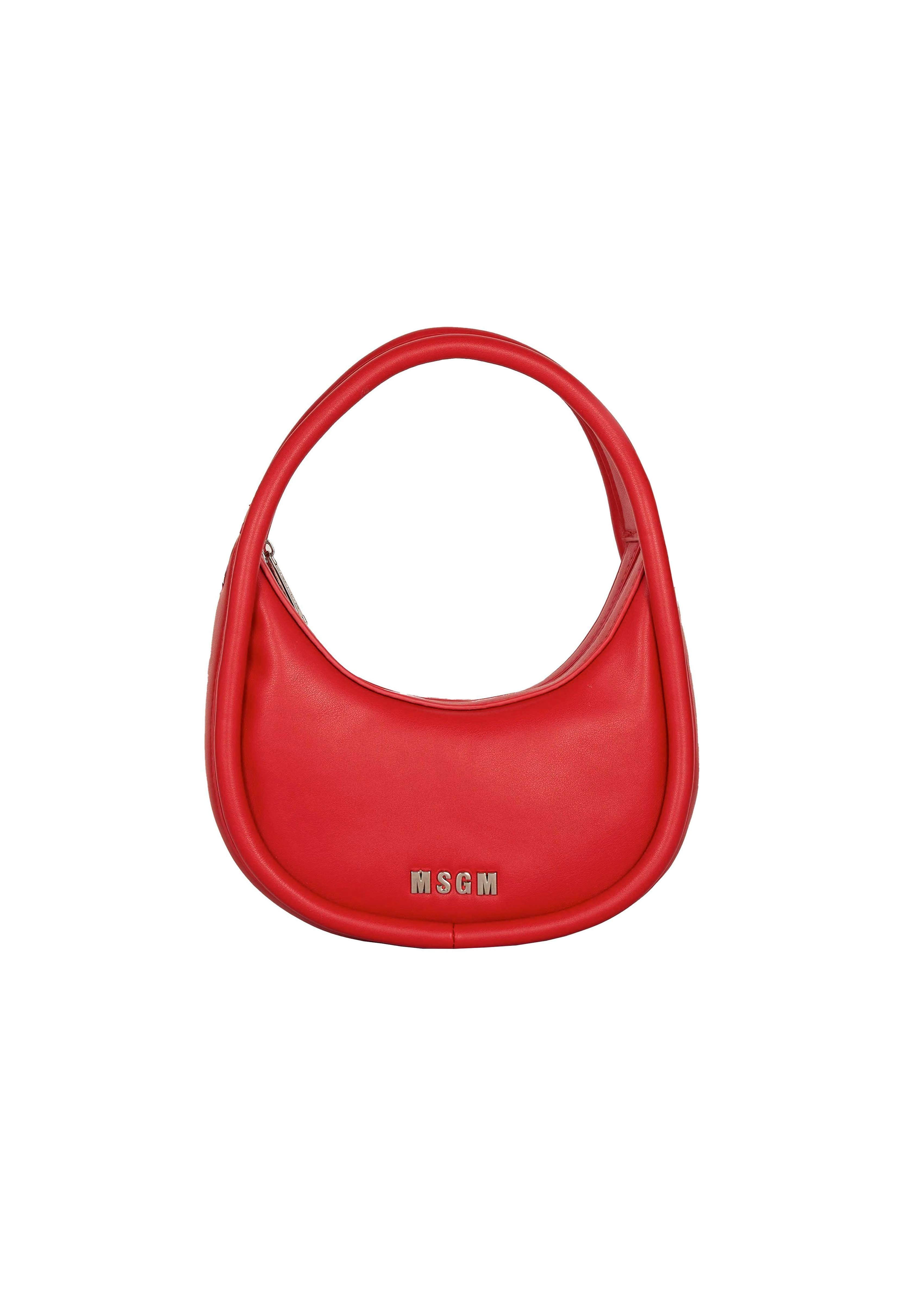 MSGM Kids Borsa a Spalla Rossa con Tracolla e Logo per Bambine