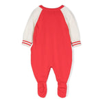 Moschino Kids Tutina Rossa in Lana con Teddy Bear per Neonati (retro)