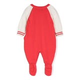 Moschino Kids Tutina Rossa in Lana con Teddy Bear per Neonati (retro)