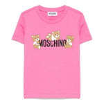 Moschino Kids T-Shirt Fucsia con Stampa Teddy per Bambine