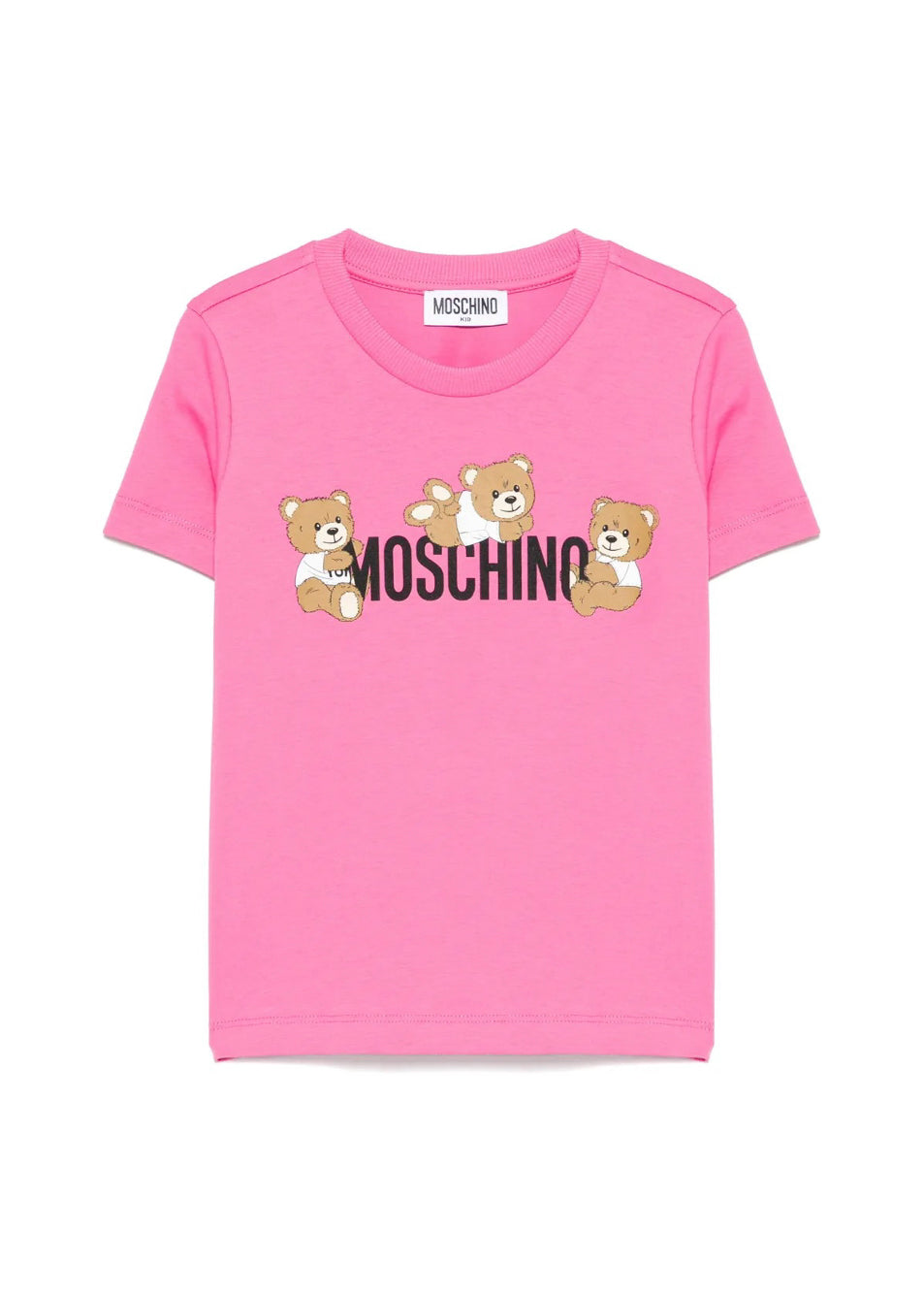 Moschino Kids T-Shirt Fucsia con Stampa Teddy per Bambine