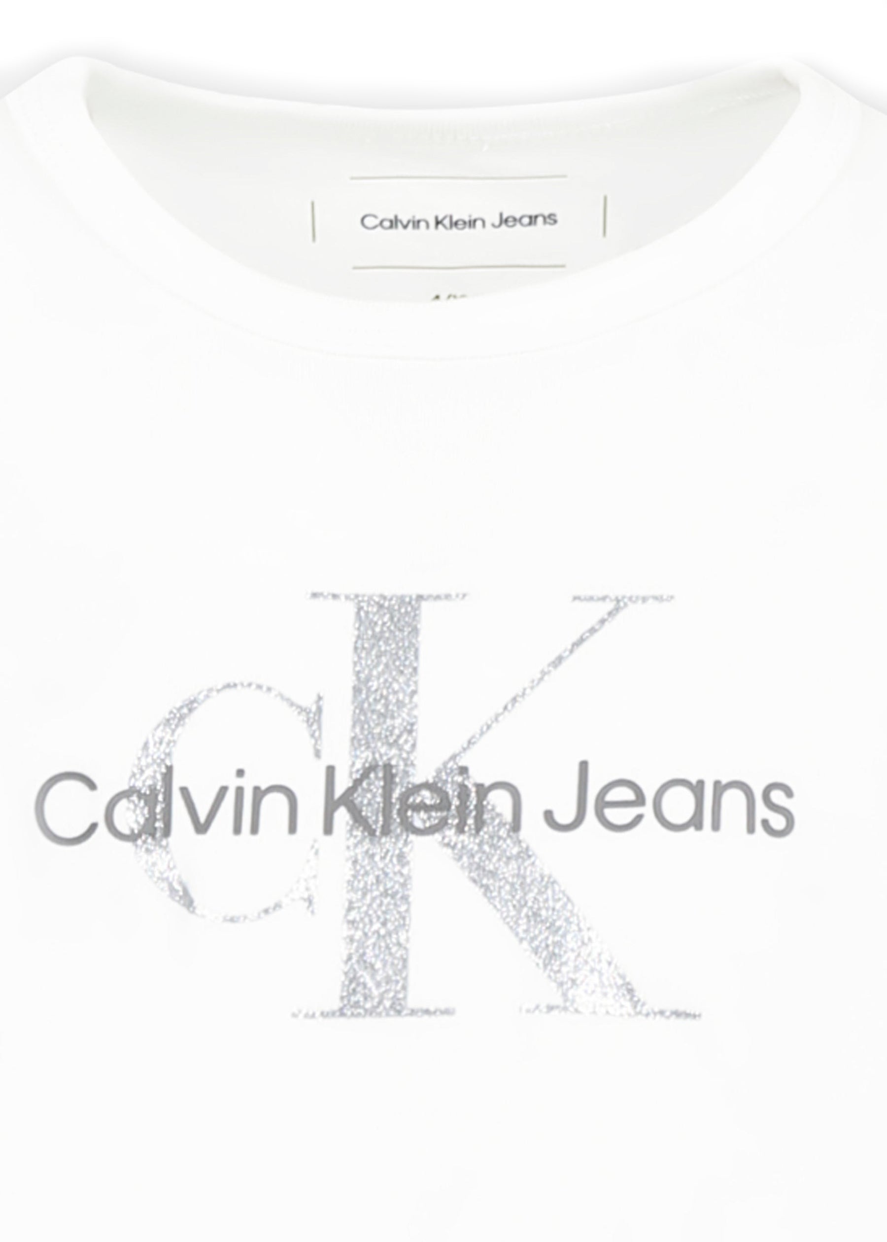 Calvin Klein Kids T-shirt Crop Bianca per Bambine