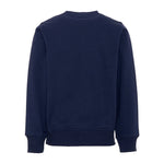 Moschino Kids Felpa Blu Navy Girocollo con Stampa Teddy Bear e Logo per Bambini