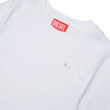 Diesel Kids T-shirt Bianca con Dettaglio Logo Metallico Unisex per Bambini