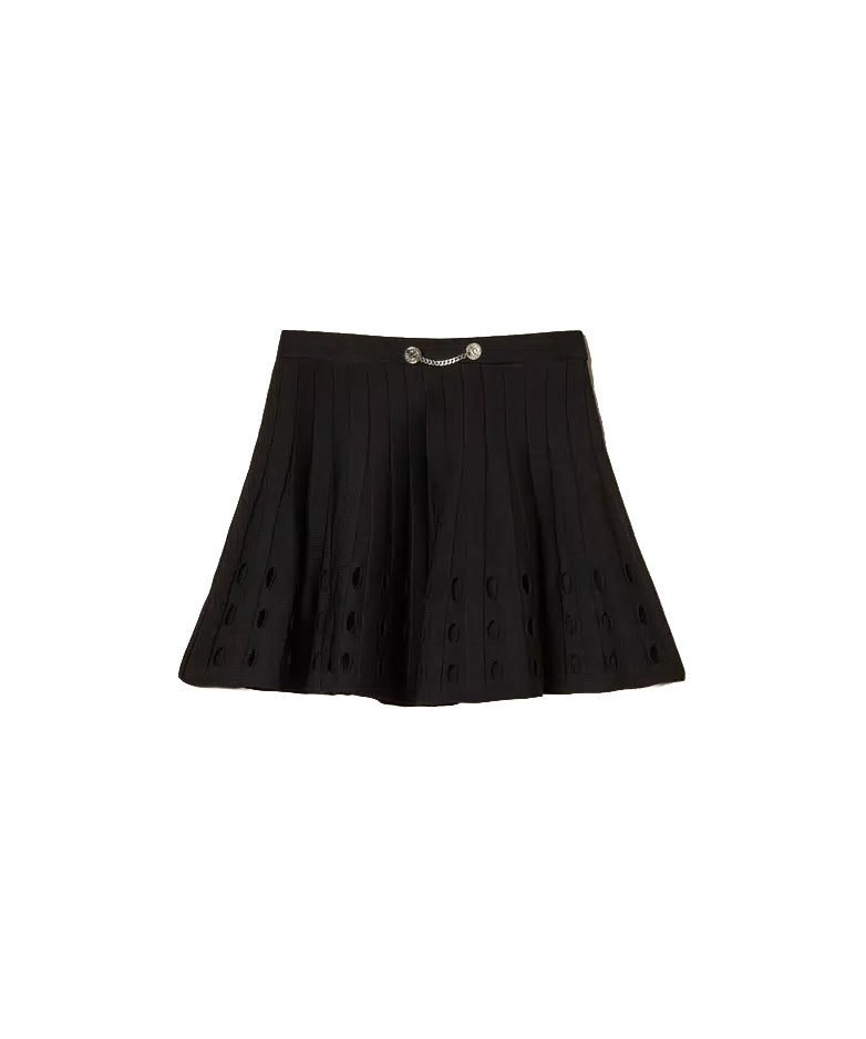 Twinset Kids Gonna Nero Plissettata per Bambine