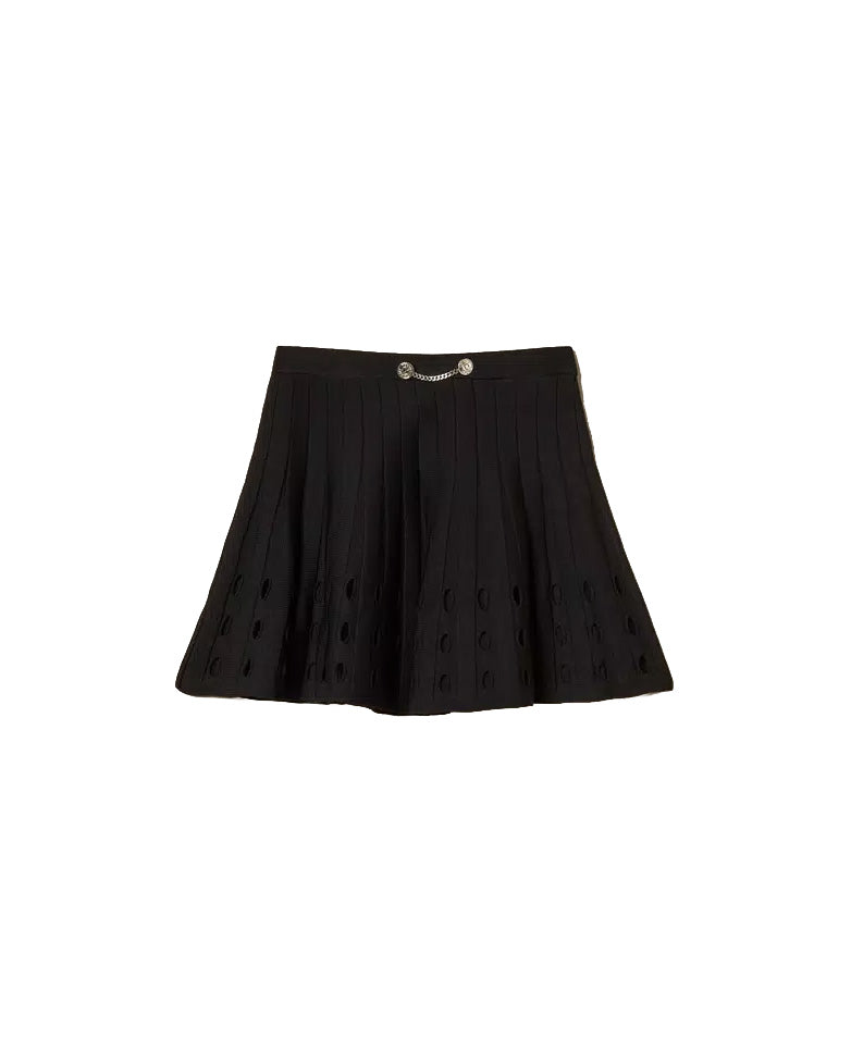 Twinset Kids Gonna Nero Plissettata per Bambine