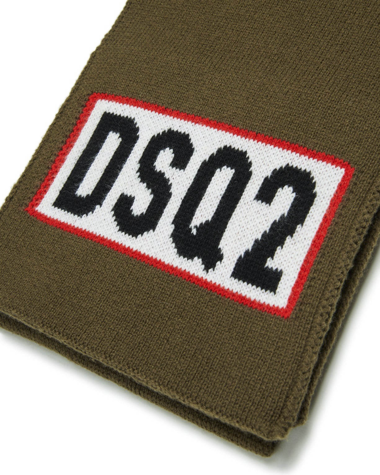 Dsquared2 Kids Sciarpa Verde con Intarso Logo per Bambini
