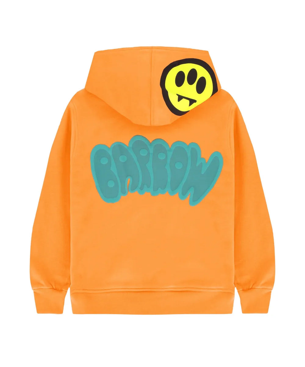 Barrow Kids Felpa Arancione con Cappuccio con Stampa Logo per Bambini