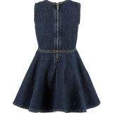Elisabetta Franchi La Mia Bambina Abito in Denim con Tasche per Bambine