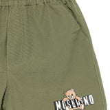 Moschino Kids Short Moschino Kids Short Verde con Logo Teddy Bear per Neonati