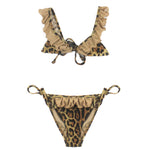 4Giveness Costume Bikini con Ruches Leo Soul per Bambine
