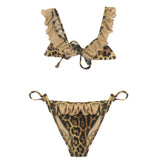 4Giveness Costume Bikini con Ruches Leo Soul per Bambine