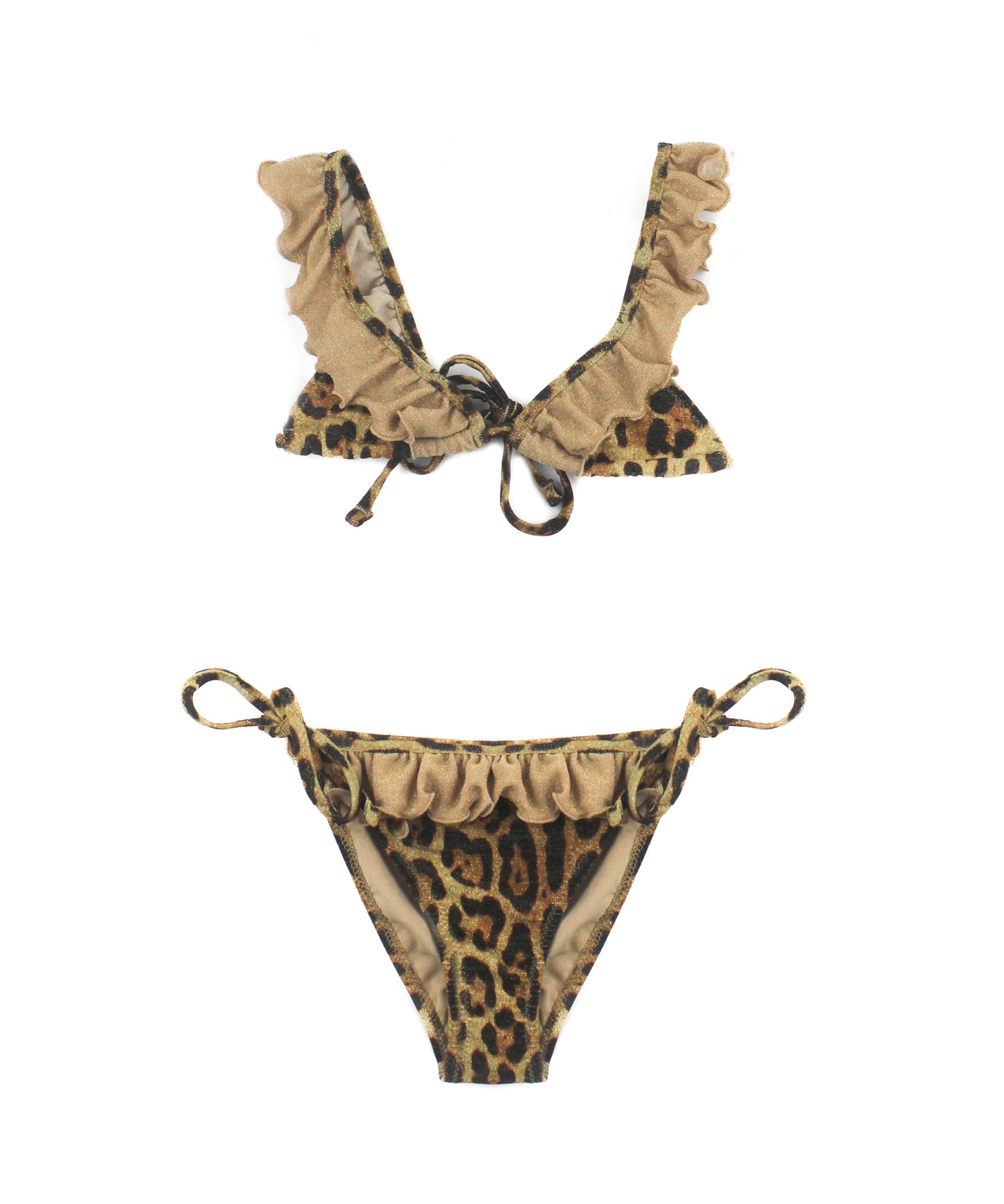 4Giveness Costume Bikini con Ruches Leo Soul per Bambine