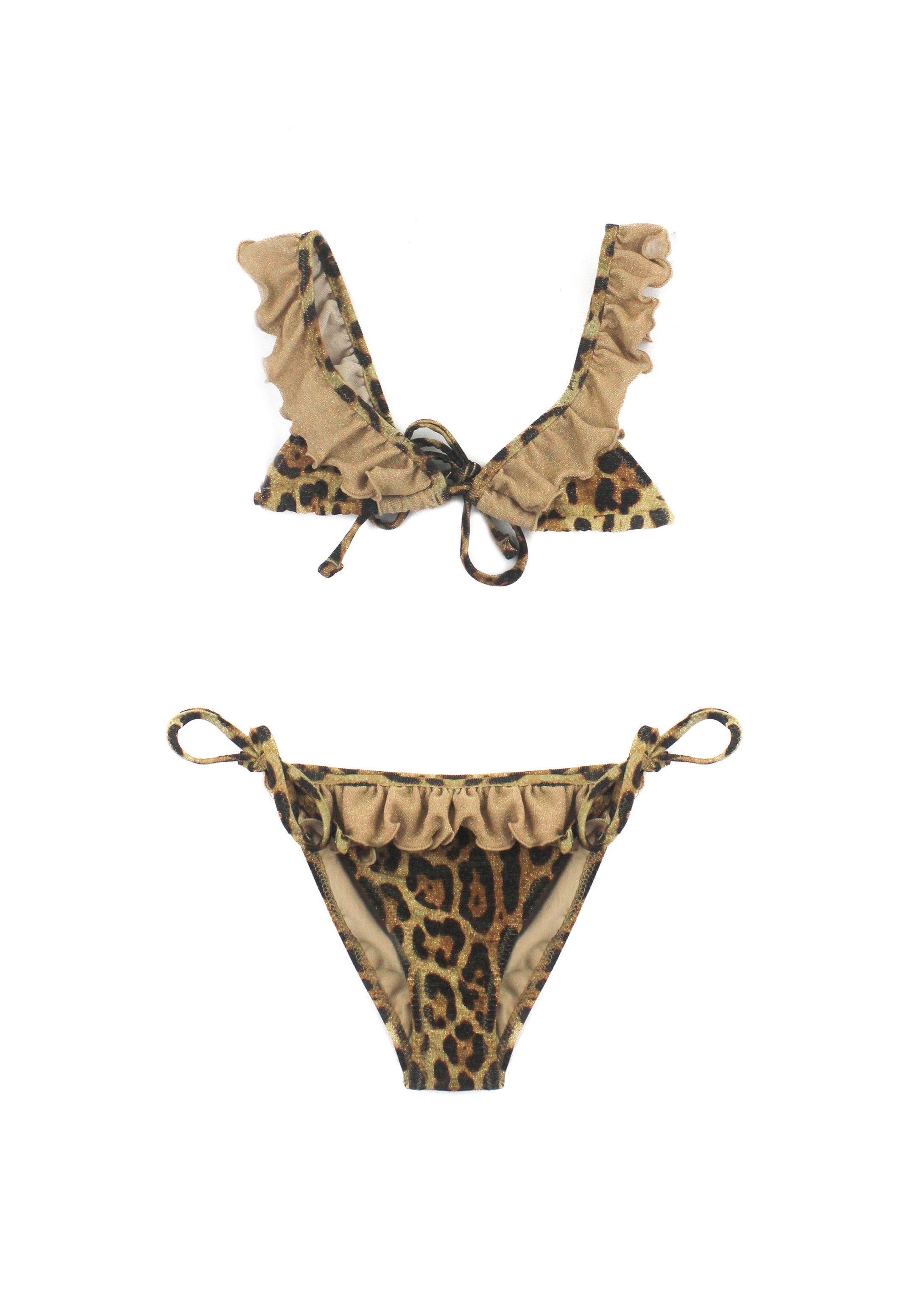 4Giveness Costume Bikini con Ruches Leo Soul per Bambine